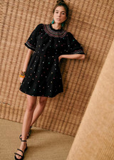 Sezane Marjorie Dress S 36 Women's Casual Embroidered Boho Short NEW 46475