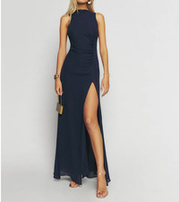 Reformation Senna Dress, NWT, SZ 12 in Navy