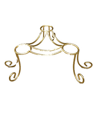 VINTAGE Gold Metall Dreifach Stumpen Kerzenhalter Ständer Kandelaber Gold Dekor