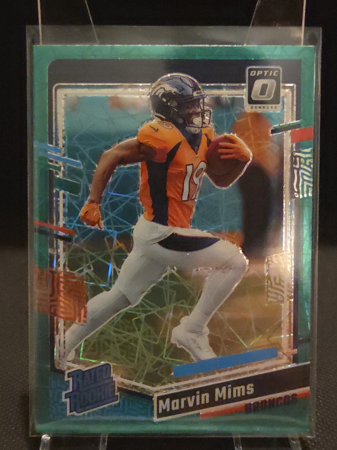 2023 Donruss Optic Green Velocity #231 Marvin Mims Rated Rookie Denver Broncos