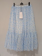 PHILOSOPHY DI LORENZO SERAFINI Kids White Blue  Printed Tulle Skirt 12P Maxi 