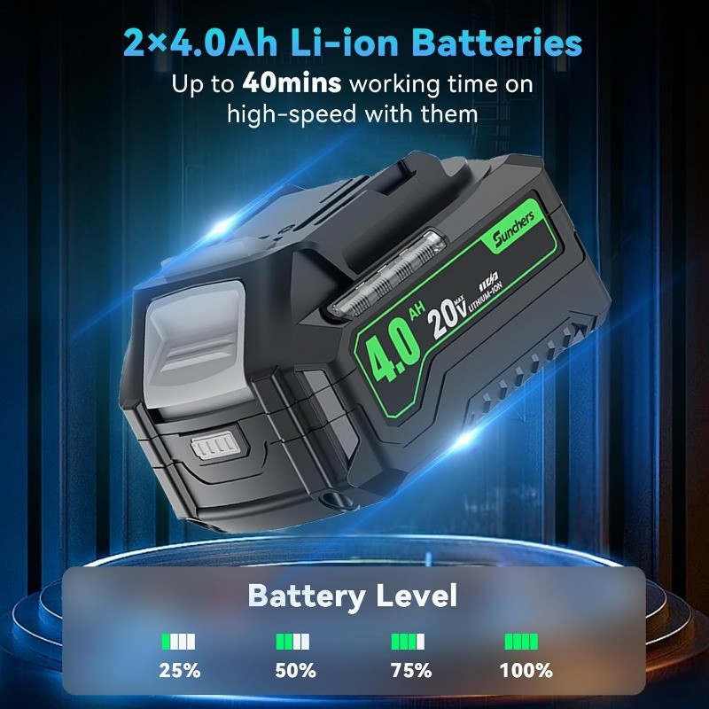 Leaf Blower Cordless with 2 x 4.0Ah Battery and Charger, 780CFM 260MPH Electric 