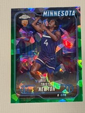 Tristen Newton 2025 Topps Chrome Green refractive 18/99 Rookie Timberwolves
