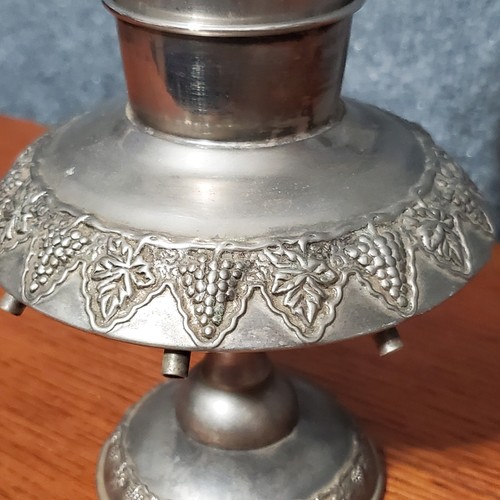 Vintage Karshi Judaica Silver Plated Kiddush Wine Fountain Grapes Theme Design - Picture 8 of 10