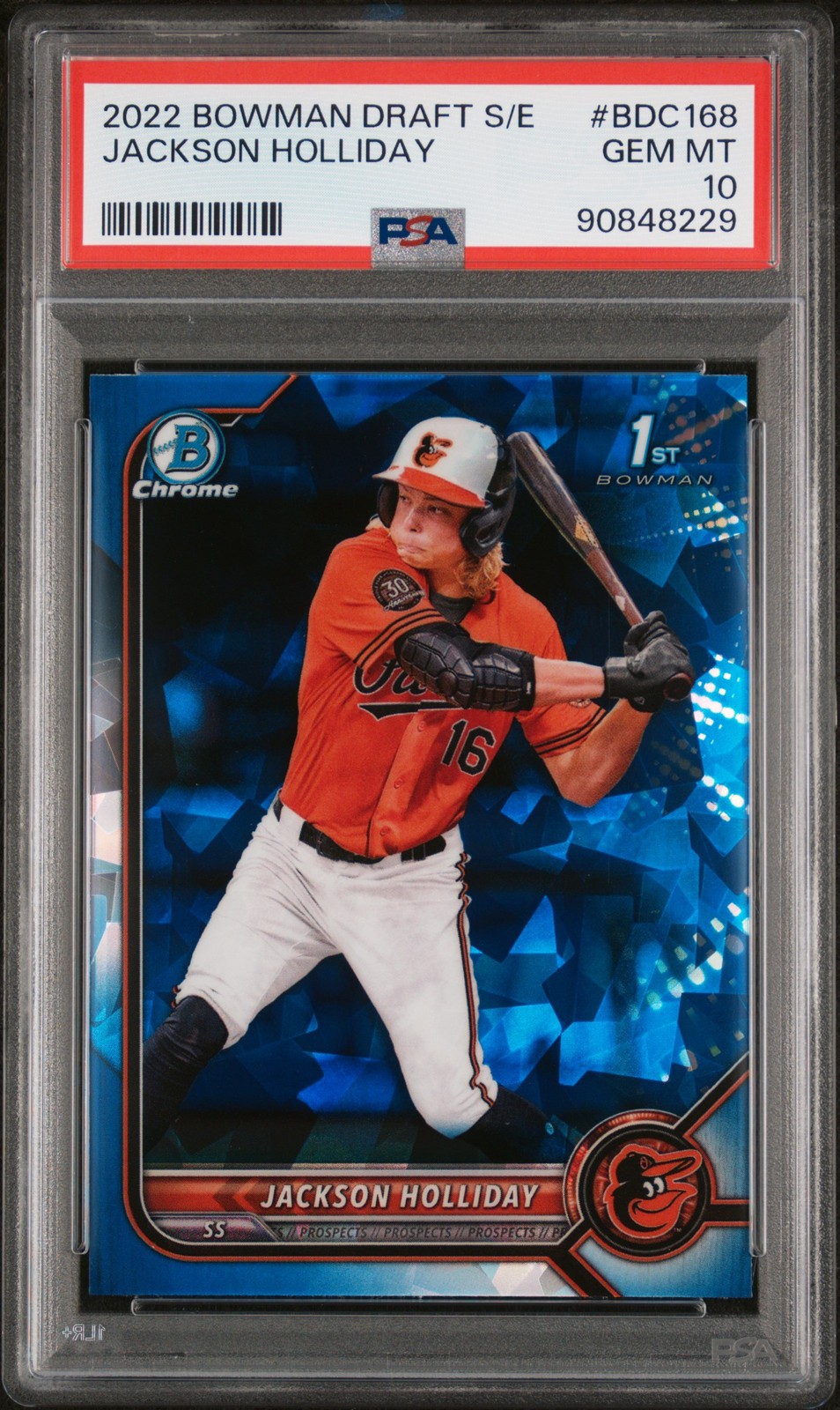 2022 Bowman Draft Chrome Sapphire Edition #BDC168 Jackson Holliday PSA 10