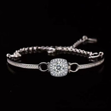 Moissanite Tennis Chain Bracelet Women D/Vvs1 Solid 925 Sterling Silver