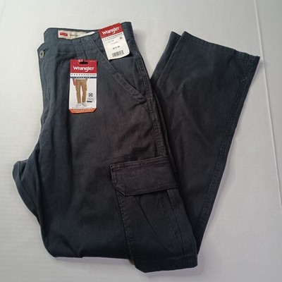 Wrangler Cargo Pants Men's 32x30 Regular Taper Black Stretch Utility Workwear