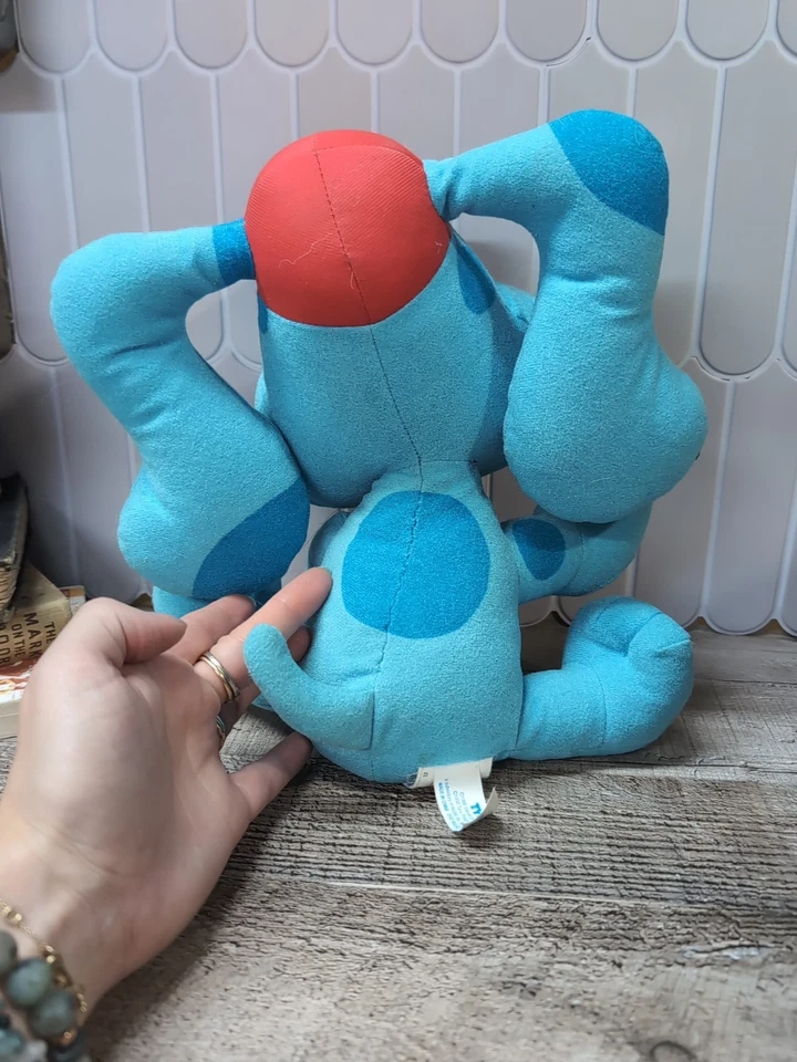 Perro de peluche vintage 1998 Blues Clues “Clue Keeping Blue” con sombrero rojo Foto 4 de 4