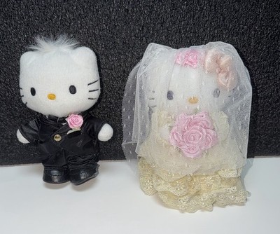 KITTY & DANIEL ぬいぐるみセット #6 HELLO KITTY, DEAR DANIEL WEDDING KITTIES, 6” PLUSH PAIR, RARE