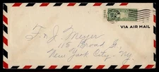 DR WHO 1939 PUERTO RICO AIRMAIL PLATE # SAN JUAN TO USA R11004