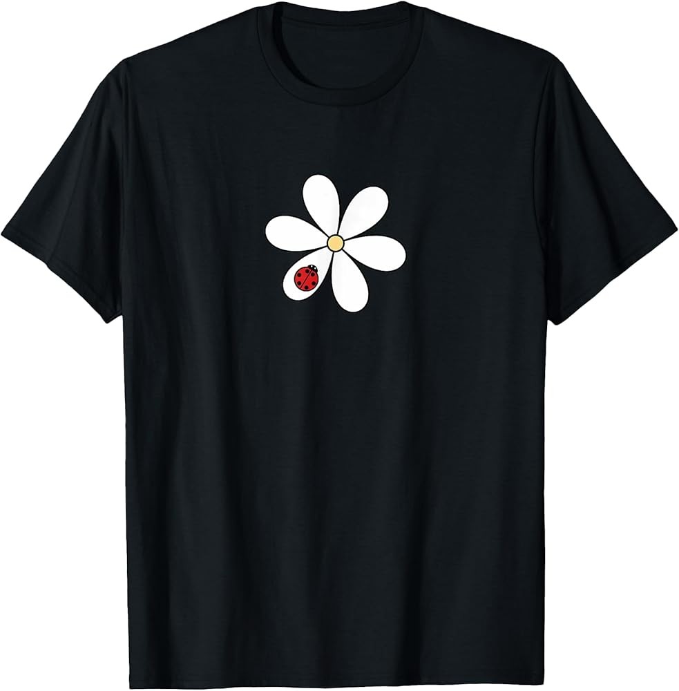 Daisy Flower with Ladybug Insect T-Shirt