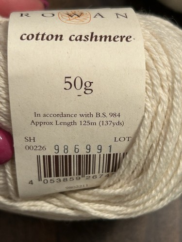 Rowan Cotton Cashmere Yarn | 3 skeins | Color Ecru 0226 - Picture 3 of 3