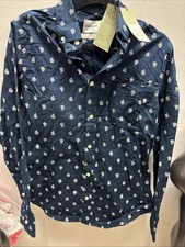 NEW Goodfellow Men's Long Sleeve Button Down Shirt w/ White Paisley Slim Sizes