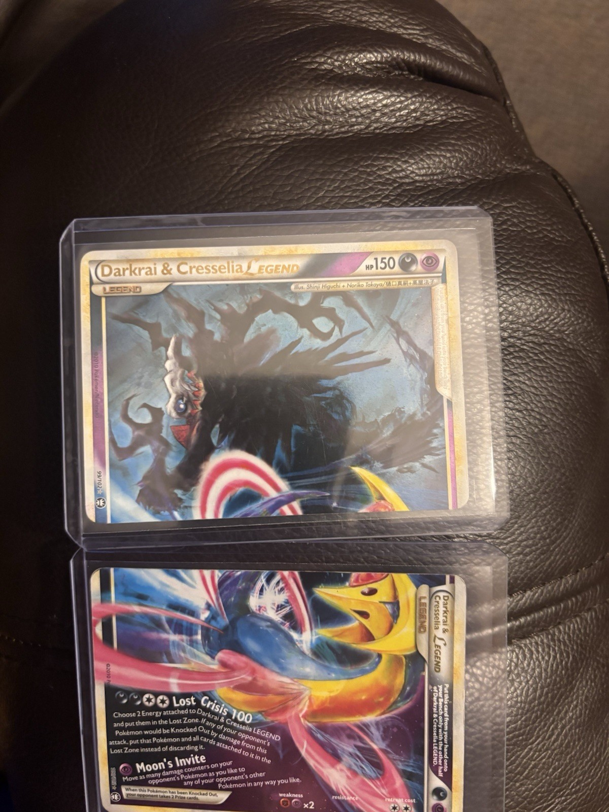 Darkrai & Cresselia LEGEND 99/102 HS—Triumphant Holo English 2-Card Lot SWIRL