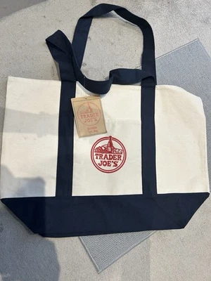 Trader Joe's Cotton Canvas Tote Bag New With Tags Brand New