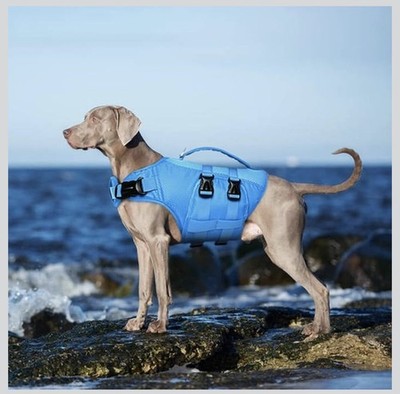 Kuoser Dog Life Jacket Large High Flotation Dog Water Vest for Swimming Boating