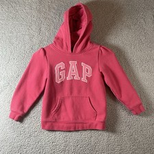 GAP Pink Hooded Pullover Jacket 5 Years Cotton Blend Long Sleeve Pockets