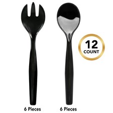 Disposable Plastic Serving Utensils 10" Spoons  Forks Sporks 12 Pack Party