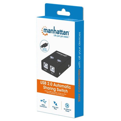 Manhattan 2 Port USB 2.0-Umschalter Schwarz - Bild 7 von 7