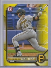 Dariel Lopez 2022 Bowman Yellow Rookie #22/75
