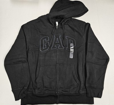 GAP Arch Logo Zip-UP Hoodie 'Triple Black' - Size Large - NEW W/ TAGS