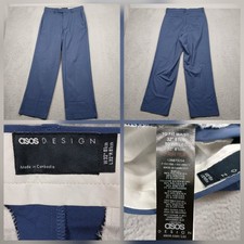 ASOS Design Dress Pants Men's 32x32 Blue Tailored Trousers Stretch
