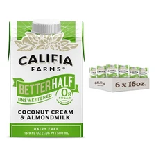- Unsweetened Better Half, Half And Half Substitute, 16.9 Oz (Pack of 6), Alm...