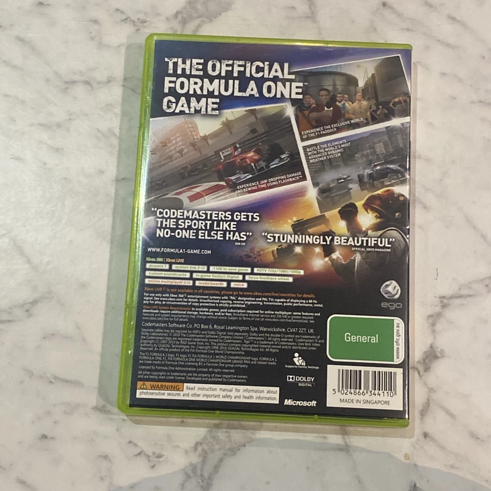 F1 2010 Formula 1 - Microsoft Xbox 360 PAL Game Complete With Manual  - Image 2 of 3
