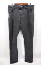 Kenneth Cole Men's Jeans 38 Faded Black Straight Fit Stretch Denim Pants 38x32