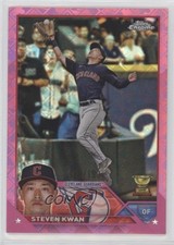 2023 Topps Chrome Logofractor Edition Pink Refractor /199 Steven Kwan #107 0tj5