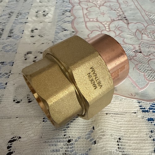 1-1/2 in. Lead Free Cast Brass Copper Union Fitting with Sweat Connects C x C