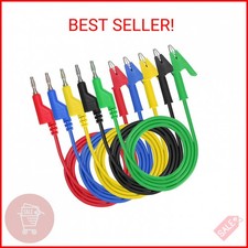 Sumnacon Multimeter Banana Plug to Crocodile Alligator Clip Test Probe, 5PCS 4mm