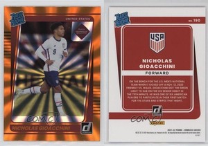 2021-22 Donruss Road to Qatar Rated Rookie Holo Orange Laser Nicholas Gioacchini