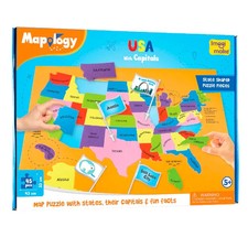 Mapology USA Map Puzzle with Capitals - Engaging Educational Toys for Kids 5 