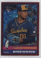 2025 Topps Heritage Chrome Burgundy Sparkle Refractor Carlos Rodriguez #452 0i4k