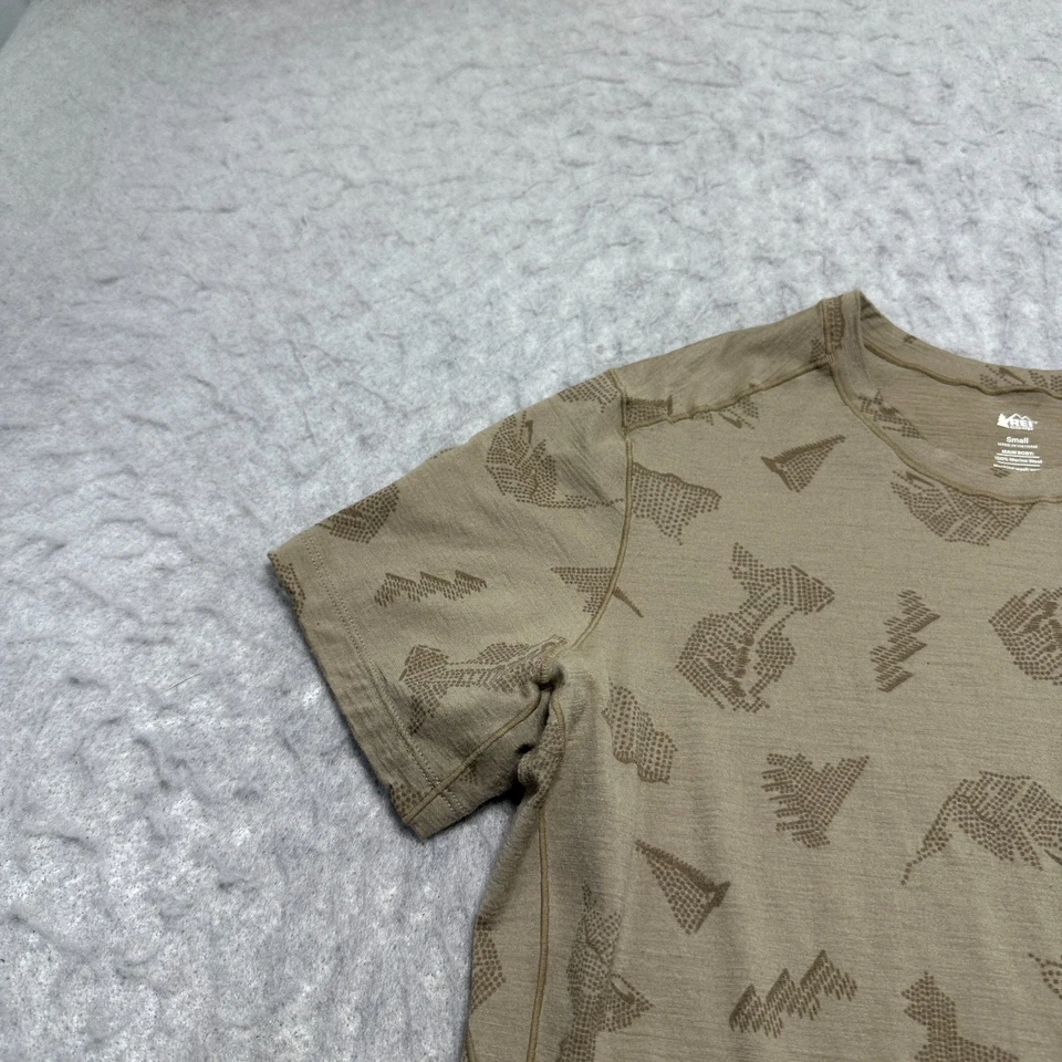 Camiseta REI Merino 185 Base Lyer Marrón Manga Corta Cuello Redondo Mujer Talla Pequeña Foto 3 de 4