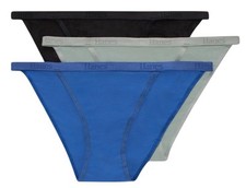 HANES Originals Women  s 3-Pack SuperSoft String Bikini Underwear Panty Size XL