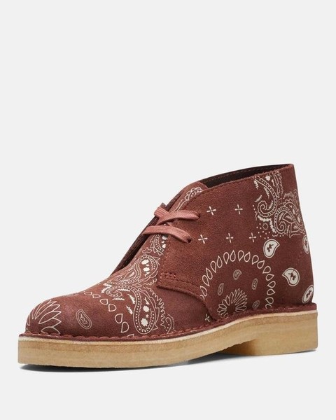 Women Clarks Boots Red Suede 38 #7BAL
