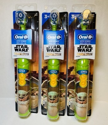 New 3 Oral-B Kids STAR WARS Mandalorian Electric Toothbrushes - Soft Bristles