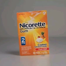 Nicorette Gum 2mg Fruit Chill 100 Pieces SEALED EXP 05/2025 BUY MORE SAVE $$$