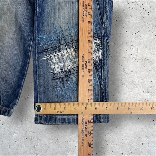 Phat Farm Kids Southpole Style Embroidered Baggy Denim Jeans Size 4 - Picture 4 of 6