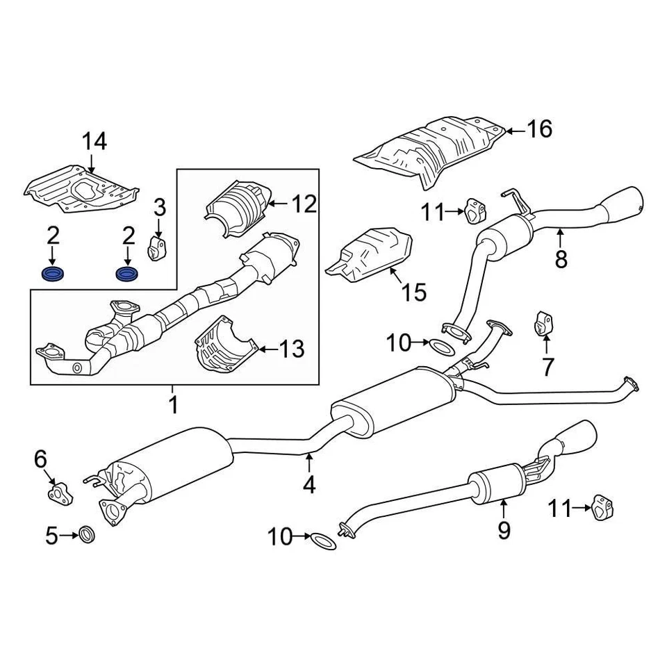 For Honda Civic 1999-2000 Honda 18212SA7003 Exhaust Crossover Gasket Foto 4 de 4