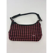 The Sak Hobo Bag Black Pink Knit Geometric Pattern Shoulder Bag