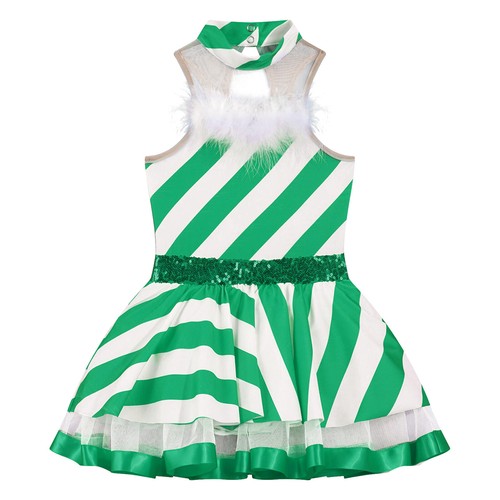 Kids Girls Dancewear Tutu Skirted Costume Party Leotard Masquerade Dress Elf - Picture 26 of 36