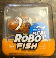 Zuru Robo Alive ROBO FISH Color Change Water Activated Orange Toy Fish Nemo Look