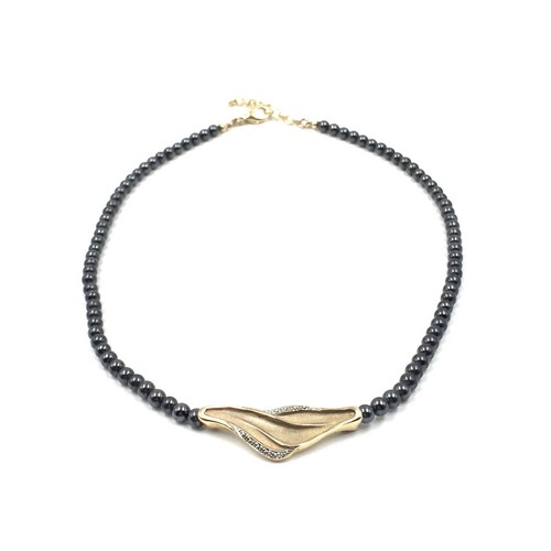 Collar de perlas de hematita de 43 cm chapado en oro de plata 925 para mujer - Imagen 8 de 17