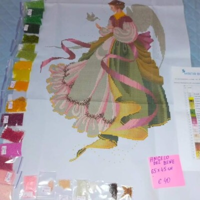 Bead Embroidery Kit Beaded Stitching ENGEL DES GUTEN KIT MIT PERLEN 