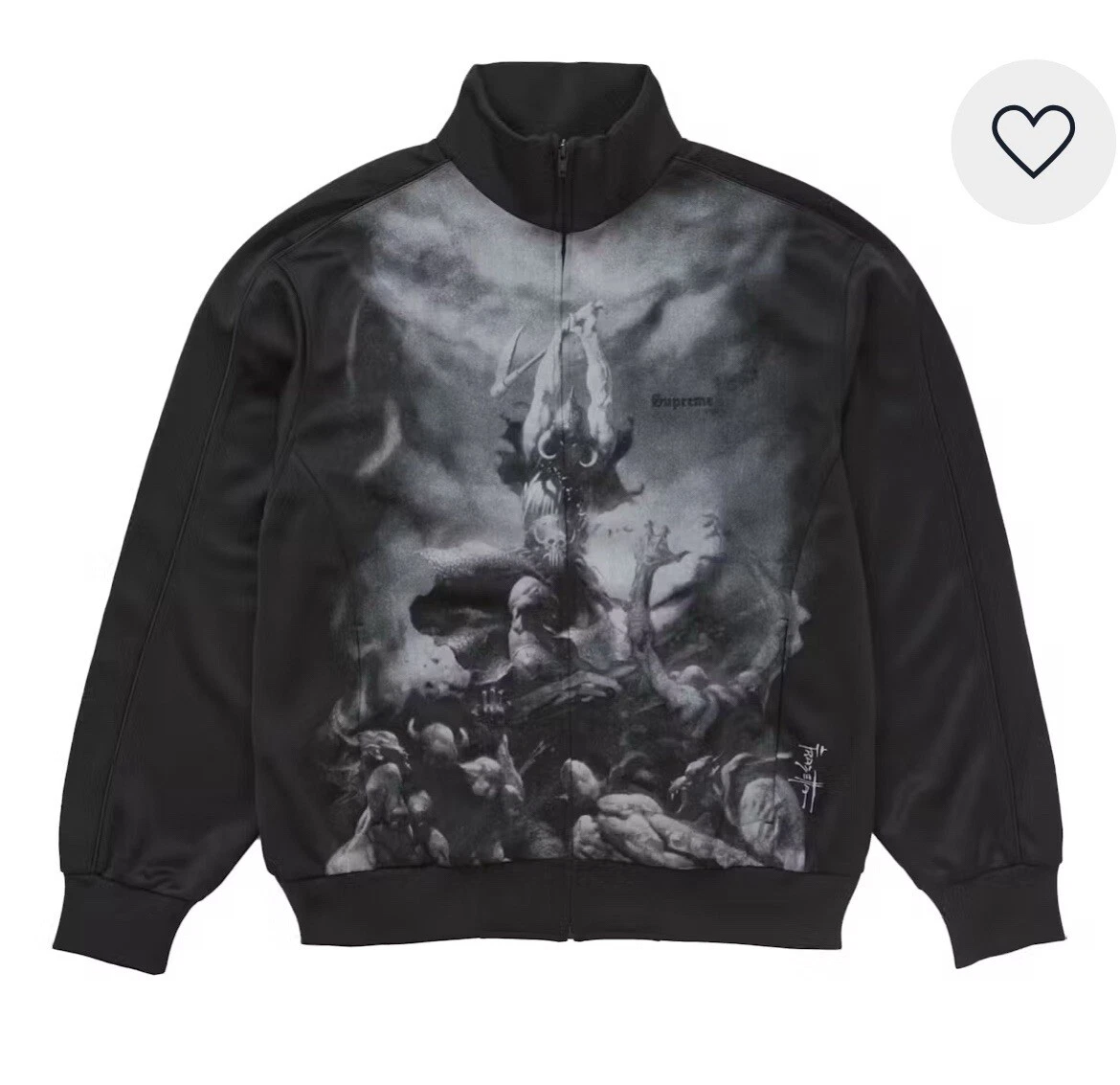 Veste de survêtement Supreme X Frank Frazetta noire grande taille (FW24J109)