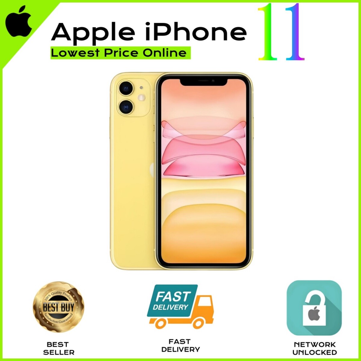 Apple iPhone 11-128GB-Random Colors Network Unlocked iOS  