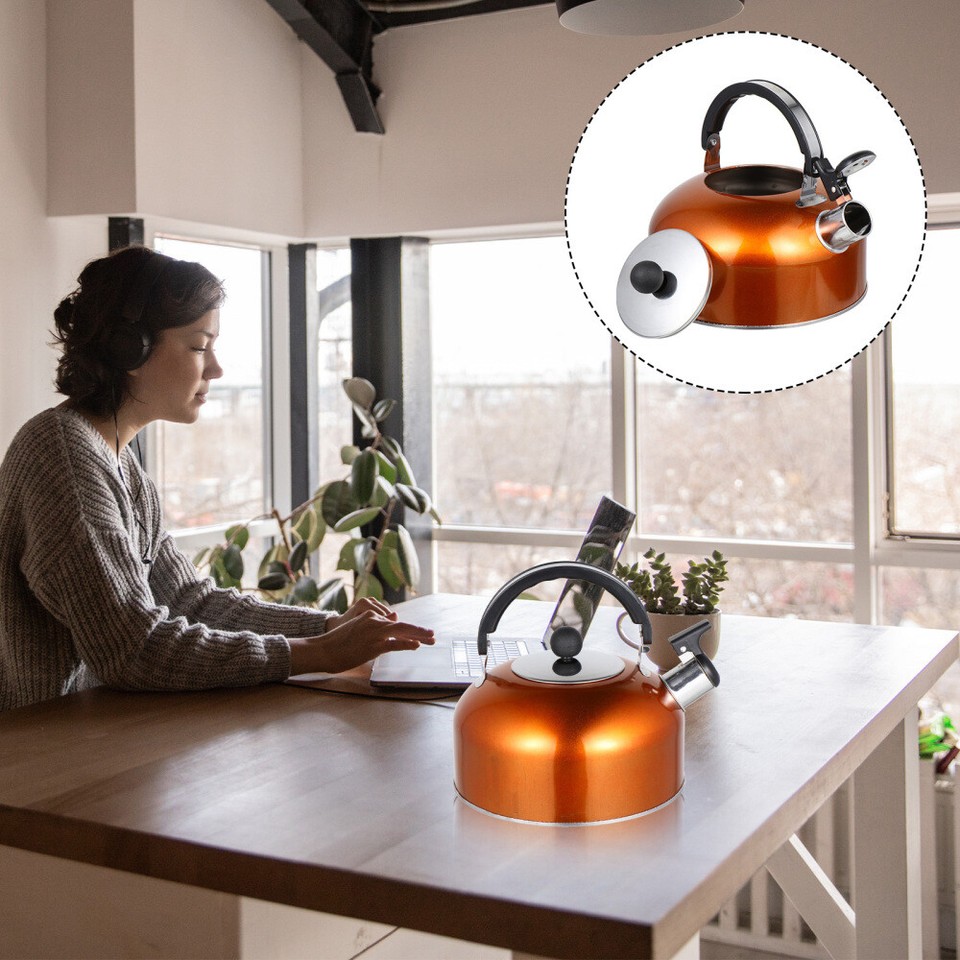 Tea Kettle for Stove Top Orange Boiling Stovetop Kettles Pot Home Use